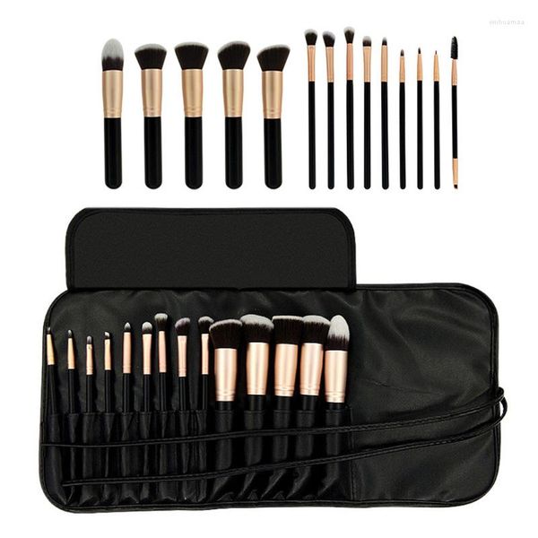 Pinceles de maquillaje AiceBeu 14pcs Set Pincel Maquiagem Powder Eye Kabuki Brush Kit completo Cosméticos Herramientas de belleza con estuche de cuero