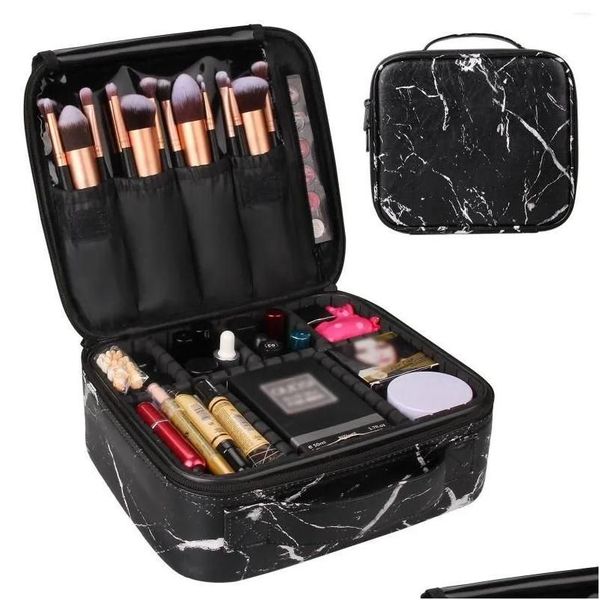 Pinceaux de maquillage Sac Voyage Portable Cosmétique Brosse Stockage Marbre Femmes Maquillage Lèvre Organisateur Cas Pour Boîte Drop Livraison Santé Beaut Dhjcr