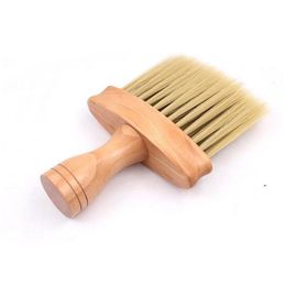 Pinceaux De Maquillage Beauté Cou Visage Duster Brosse Salon De Nettoyage Des Cheveux En Bois Balayage Coupe De Coiffure Nettoyant Brosse À Cheveux Peigne Outils Drop Del Dhvpd