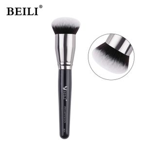 Brosses de maquillage beili fond de teint noir Big Big Defier Powder Powder Blusher Soft Synthetic Hair Lightlighter ventilateur de contour de contour Q240507