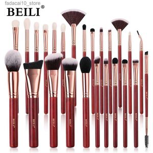 Make-up kwasten BEILI Professionele gezichtsmake-up kwasten Rode oogschaduw Blush Foundation Make-up kwastenset Geitenhaar mengen pedzle do makijazu Q240126