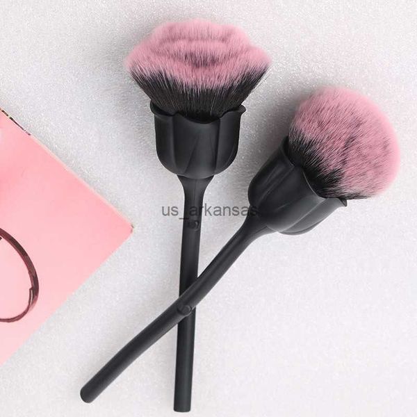 Brochas de maquillaje Black Rose Flower Make Up Brush Brochas para polvos sueltos Blush Foundation Cosmetic Brush para mujeres Nail Art Dust Brush para manicura HKD230821