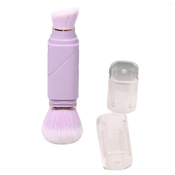 Pinceaux de maquillage, cosmétiques, fard à paupières biseauté, fond de teint liquide de voyage, Double extrémité, poudre douce et libre, rétractable, Portable