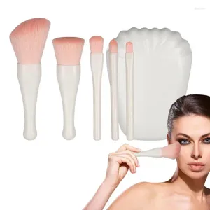 Ensemble de pinceaux de maquillage professionnels, avec étui de voyage et miroir, mélange de poudre pour le visage, fond de teint, correcteur d'ombre à paupières