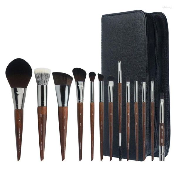 Pinceles de maquillaje CBS Brush-M Series Pinceles profesionales-Cabello sintético 13 piezas Juego portátil Bolsa Herramientas en polvo