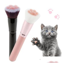 Make -upborstels schattige kat klauw gezicht borstel los poeder super zachte blush scping schoonheid make -up tools drop levering gezondheidsaccessoires dh6qg