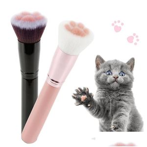 Pinceaux de maquillage Mignon Chat Griffe Visage Brosse Poudre Libre Super Doux Blush Scpting Beauté Outils De Maquillage Drop Delivery Accessoires De Santé Dh6Qg