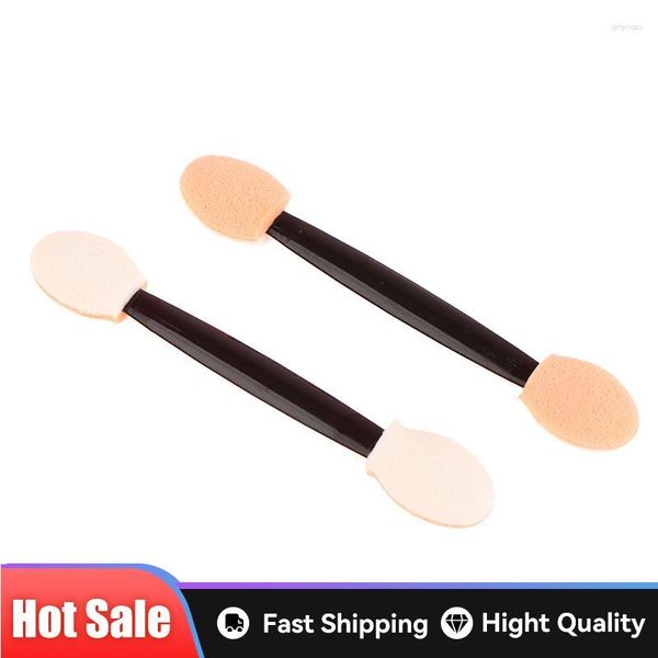 Pinceaux de maquillage jetables, 100 pièces, brosse pour ombre à paupières, éponge double face, ensemble en Latex pour applicateur cosmétique, couleur aléatoire