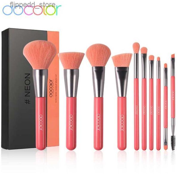 Pinceaux de maquillage Docolor pinceaux de maquillage ensemble 10 pièces yeux visage cosmétique fond de teint poudre Blush fard à paupières Kabuki mélange maquillage brosse outils de beauté Q231110