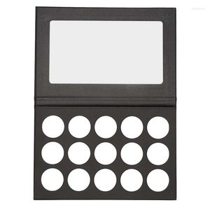 Pinceles de maquillaje paleta de sombra de ojos vacía ABS DIY contenedor 15 compartimento negro para tienda de cosméticos de artista