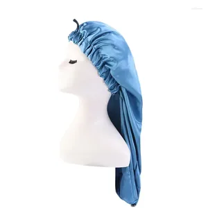 Pinceaux de maquillage Extra Large Satin Bonnet soyeux Bonnet de nuit Long chapeau de nuit pour femmes hommes unisexe cire 1 pièce