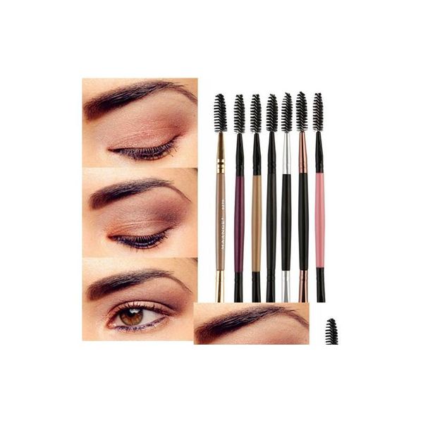 Make-up kwasten Wenkbrauwborstel Houten handvat Dubbelzijdig Flat Angled Eye Brow Professional Drop Delivery Health Beauty Tools Accessoires Dhcwz