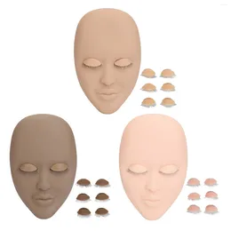 Make-up kwasten Wimperverlenging Gezicht Mannequin 3 paar Oogleden Rubber Enkele laag Lash Verwijderbare kop 3D-effect Voor oefenen