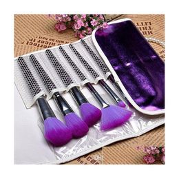 Pinceaux de maquillage Pinceau de mode 16pcs / ensemble violet ombre à paupières doigt eye-liner outil à lèvres contient un sac cosmétique livraison directe santé beauté Dhdd7