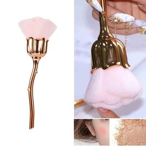 Pinceaux de maquillage dorés en forme de Rose poils doux grande tête ronde Blush poudre brosse outils de beauté mode Nail Art poussière