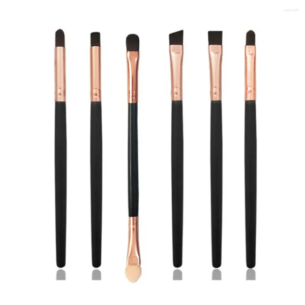 Pinceaux de maquillage HEALLOR 6 pièces Mini ensemble professionnel pour les yeux fard à paupières Eyeliner pinceau à sourcils Kit de maquillage pour les lèvres