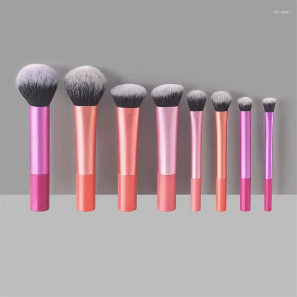 Pinceaux de maquillage pinceau de haute qualité 8 pièces ensemble de tubes longs multicolores Blush fond de teint