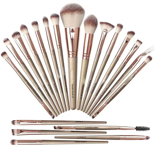 Points de maquillage Brushes à chaud Vente multicolore 20 Brosse de maquillage pour les yeux professionnels Tool de beauté en or rose Q240507