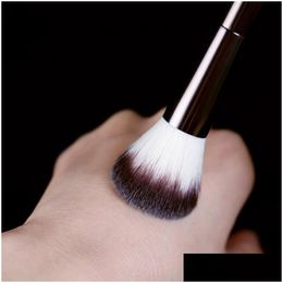 Brosses de maquillage Souglass Ambient à double tête à tête double poudre Lightlighter B Bronzer Metal Handle Brush Quality SoftMakeUp Harr22 Drop OtMpy
