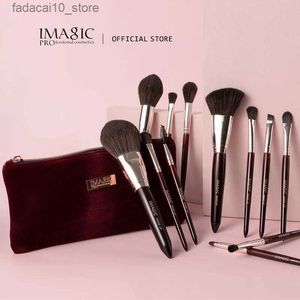 Make-up kwasten IMAGIC 12-delige make-upborstelset met tas Zacht Professioneel Foundationpoeder Oogschaduw Blush Dames Schoonheid Make-up Cosmetisch hulpmiddel Q240126