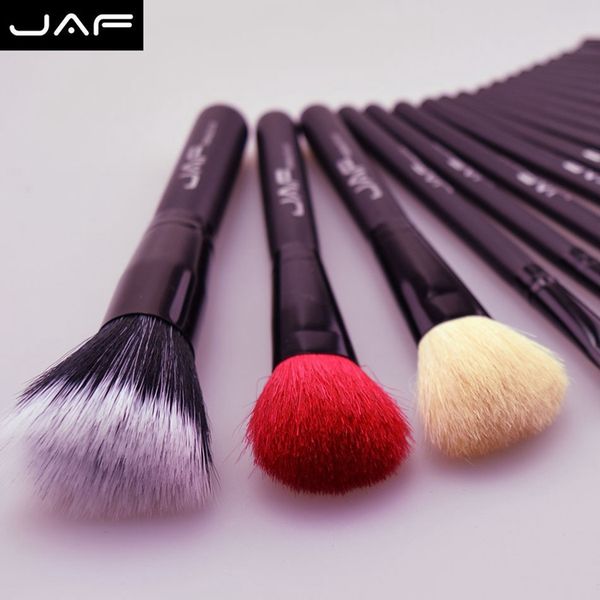 Brosses de maquillage Jaf 18 PCS Animal naturel Red Hair Pony Horse Professional Making Up Brush Set J1802P-B Q240507