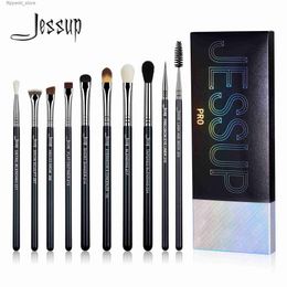 Pinceles de maquillaje Jessup Sombra de ojos Juego de pinceles de maquillaje 10 piezas Delineador de ojos profesional Lash Blending Corrector Kits de pinceles de cejas Bolsa de cosméticos Q231110