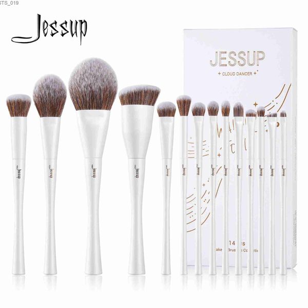 Pinceaux de maquillage Jessup pinceaux de maquillage Set4-14 pièces pinceaux de maquillage Premium fond de teint synthétique correcteur poudre fard à paupières pinceau de mélange T343