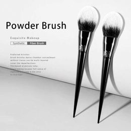 Brosse de maquillage Kat von D-makeup Brush 01 Large Powder Fibre Soft Fibre Elegant Black Handle Brand Womens Q240507