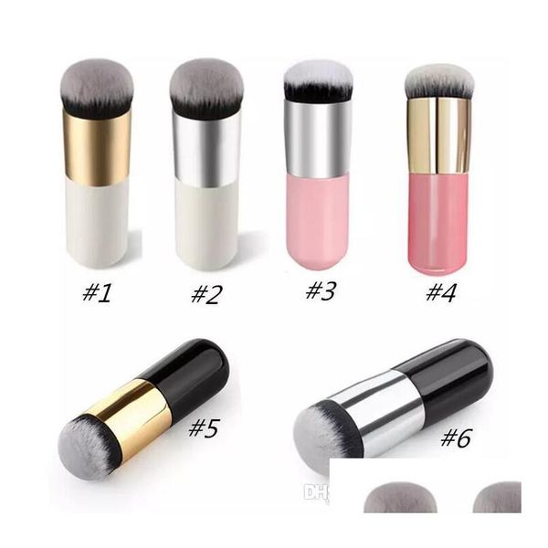 Pinceles de maquillaje de cabeza redonda grande para base Bb Cream Powder Cosmetic Make Up Brush Flat Soft Hair Tools Drop Delivery Health Beau Dhjbu