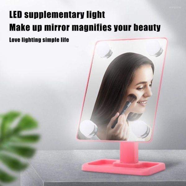 Brosse de maquillage des lumi￨res LED Miroir avec 4 ampoules