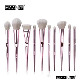 Pinceaux de maquillage Maange 10 pièces ensemble humide et sauvage fond de teint en poudre ombre à paupières fard à joues mélange cosmétiques beauté maquillage brosse outils Kits Dr Dhdhx