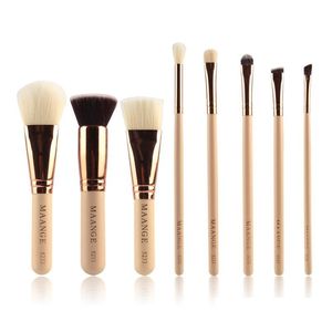 Pinceles de maquillaje Maange Professional 8 piezas Tipos de pinceles de maquillaje Juego de pinceles de tubo de oro rosa Kabuki portátil Maquillaje Entrega de gotas Salud Dhbuv