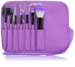 Brosses de maquillage Brosse de maquillage Kits Kits à la coiffure Blush Eye-shadow Sponge Sumudger 7pieces Tools Pu Bag Q240507