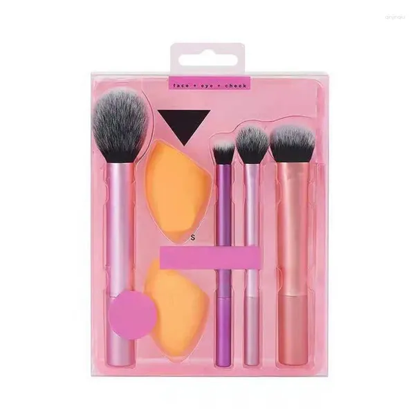 Ensemble de pinceaux de maquillage, pinceaux et œufs, pour fond de teint, poudre, Blush, fard à paupières, Kabuki, mélange de vrais conseils, outils