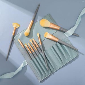 Pinceaux de maquillage du fabricant Spot 10 Blue Bridge Brush Sets Poudre super douce Ombre à paupières Blush Outils de beauté en gros pour