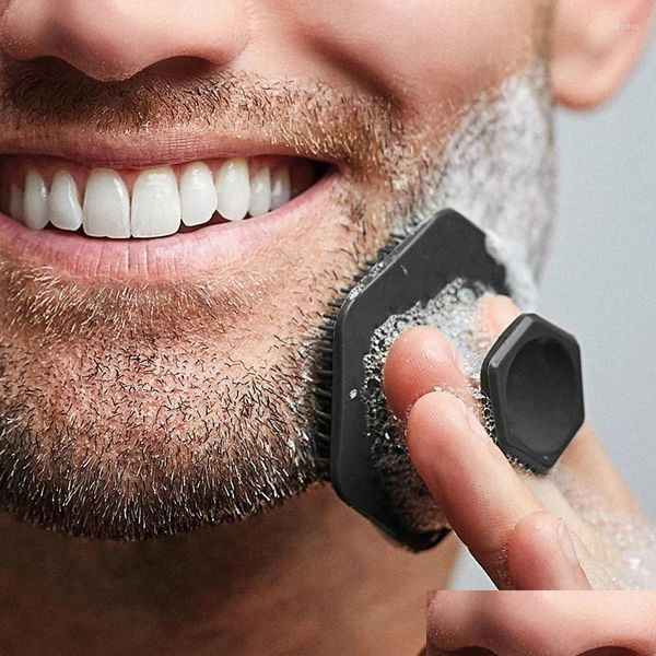 Pinceles de maquillaje Hombres Limpieza facial Cepillo Scrubber Sile Miniatura Cara Limpieza profunda Afeitado Mas Cuidado de la piel Exfoliante Barba 2024 Drop Deli Ot1Uq