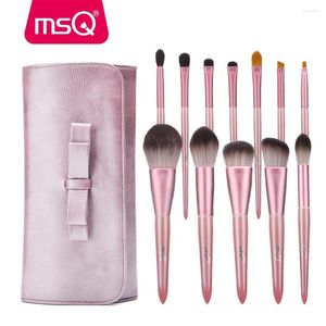 Pinceaux de maquillage MSQ 12 pièces ensemble fond de teint en poudre fard à paupières Kits de maquillage outils cosmétiques pour cheveux synthétiques