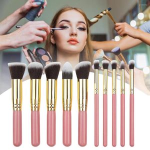 Pinceaux de maquillage Multi-styles 10Pcs Durable Eyeshadow Blending Liner Make Up Brush Kit Réutilisable Facial Set Prise en main confortable pour les femmes