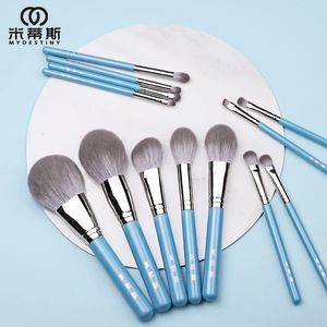 Brosses de maquillage MyDestiny- Blue Iris 13pcs Makeup Brush Set Kit Super Soft Fiber High Face Eye Foundation Foundation Falkadow Powder Brush 231102