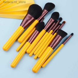 Pinceaux de maquillage MyDestiny pinceau de maquillage-série jaune 11 pièces ensemble de pinceaux à cheveux synthétiques-stylo cosmétique pour les yeux du visage-cheveux artificiels-beauté-outils pour débutants Q240126