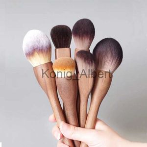 Make-up Kwasten Nieuwe 1Pcs Europese Vintage Houten Handvat Make-up Borstel Hoge Kwaliteit Walnoot Losse Poeder Blush Foundation Contour Borstel Super Zacht x0727