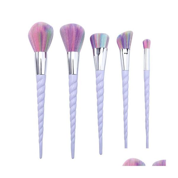 Pinceaux de maquillage Nouveau pinceau de maquillage ensemble professionnel fond de teint fard à paupières poudre outils 5 pièces livraison directe santé beauté maquillage outil de maquillage Dhm3O