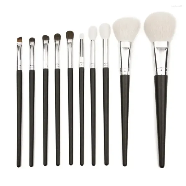 Brosse de maquillage une orchidée Pro10 PCS Contour de poudre de poils de chèvre Soulignement de pli effilée Mélange de fard à paupières shadder kit cosmétique