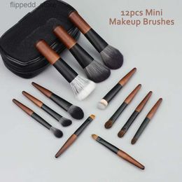 Make-up Kwasten Draagbare 8/12 stuks Mini Make-up Kwasten Sets Wolvezel Beauty Tool Foundation Brush Set Cosmetische Penselen Voor Vrouwen Q231110