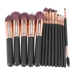 Makeup Brushes Primed Synthetic Foundation Powcel Corcers Shadows Every Shadows 14 PCS Brush Set Rose Golden 240403