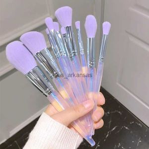 Make-upborstels Beroepsmake-upborstels Set-Moonlight Purple 10 PCS Cosmestic borstels-gebonden poeder Blush Fiber Beauty Pens-Make Up Tool HKD230821