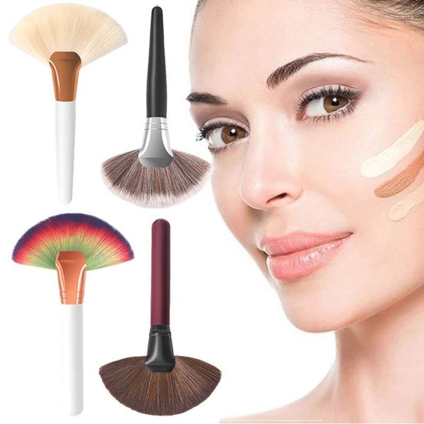 Pinceaux de maquillage professionnel forme d'éventail poudre correcteur mélange marqueur surbrillance brosse Nail Art multifonction beauté