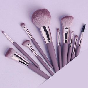 Make -upborstels paars/blauw 10 stks/set face borstel schoonheid gereedschap zacht pluizige cosmetica foundation blush poeder oogschaduwing borstelmakeUpMakeUpeUpeUp
