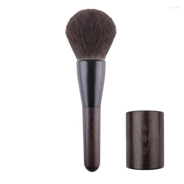 Pinceaux de maquillage Q4-8 professionnel fait à la main Ultra-doux bleu écureuil cheveux grand rond visage poudre brosse ébène poignée maquillage