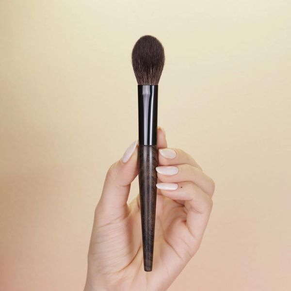 Pinceaux de maquillage Qiaolianggong brosse manuelle professionnelle poudre de cheveux de chèvre fard à joues poignée de kaki noir haute brillance